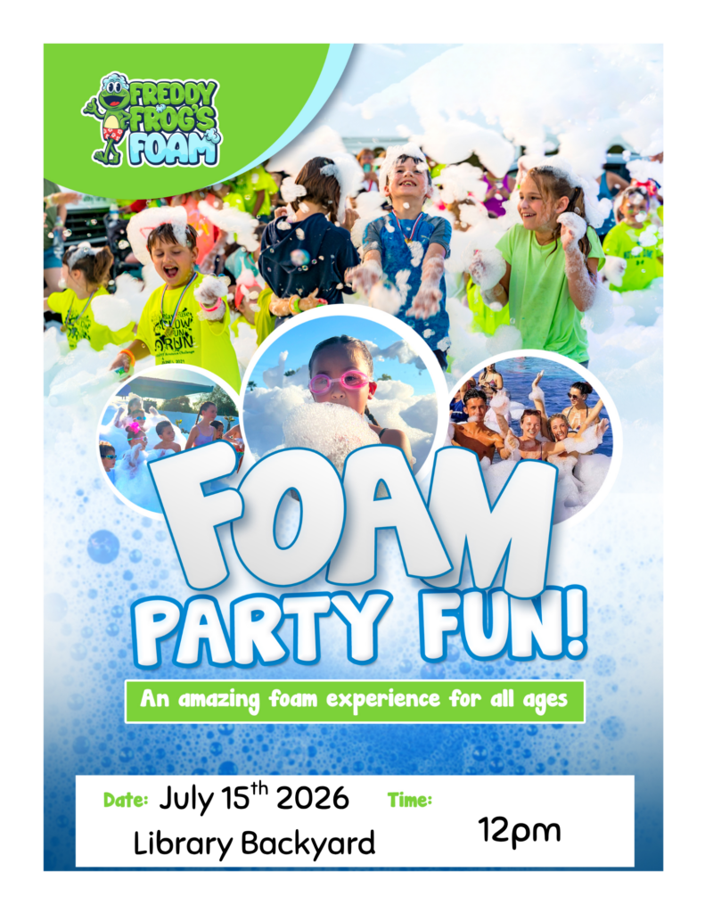 Flyer for the Foam Party, Wednesday July 15th at 12pm