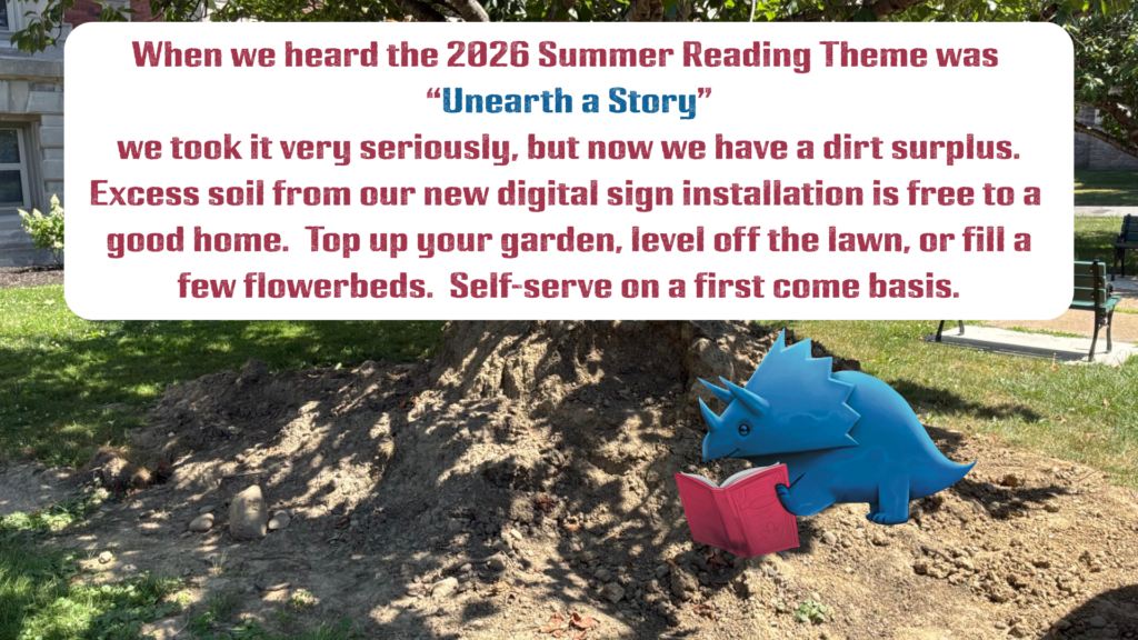 Free Dirt from Sign Excavation; Self-serve on a first come basis.
