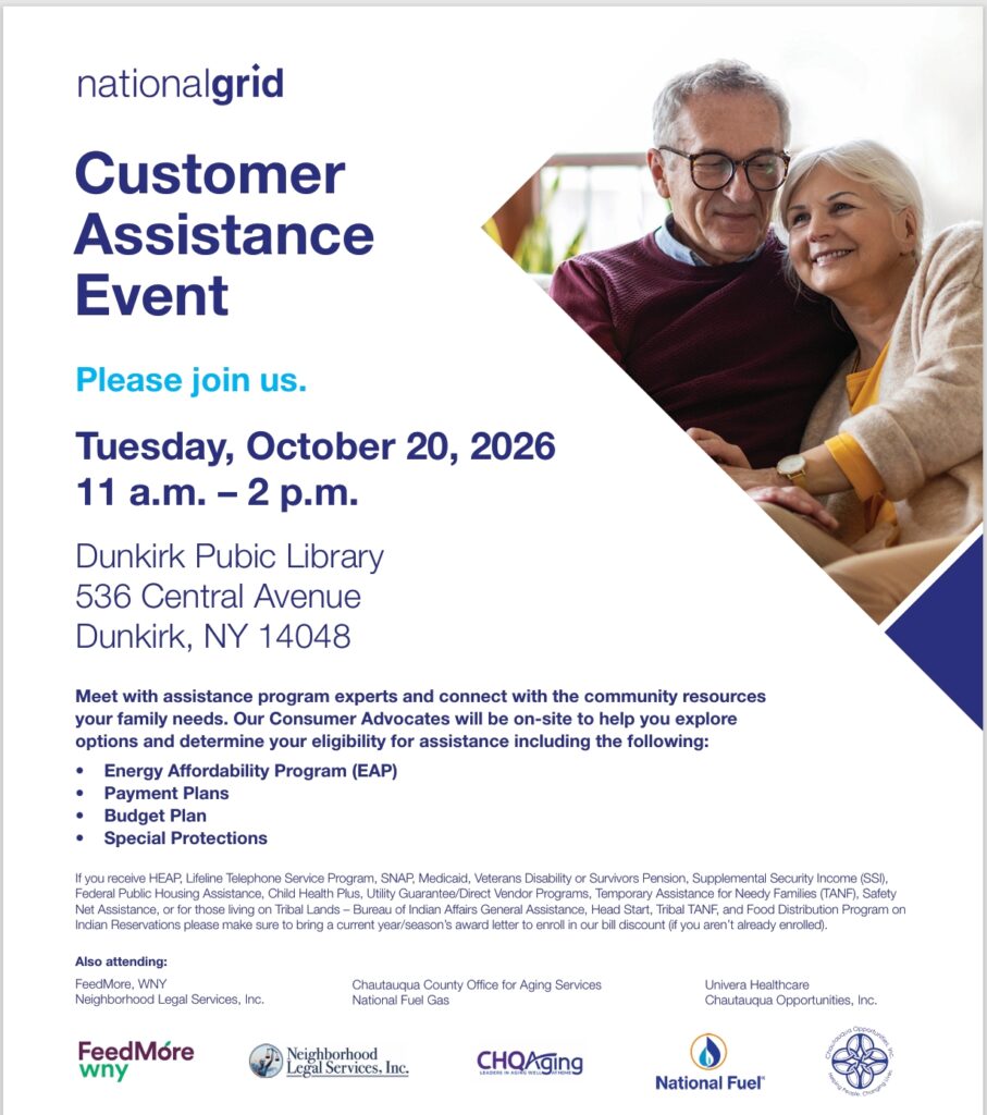 Customer Service program registration announcement sponsored by National Grid.